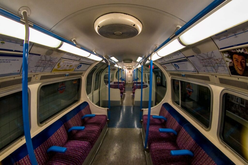 An empty train of Victoria Line in Walthamstow Central