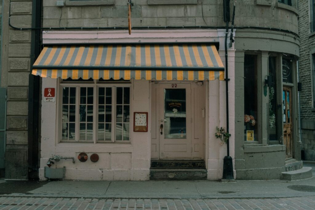 In front of a souvenir shop in the concept of local shops and markets in Walthamstow.