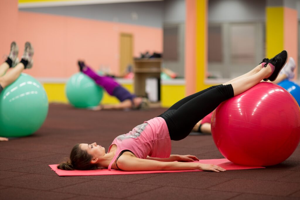 Group of people in a Pilates class